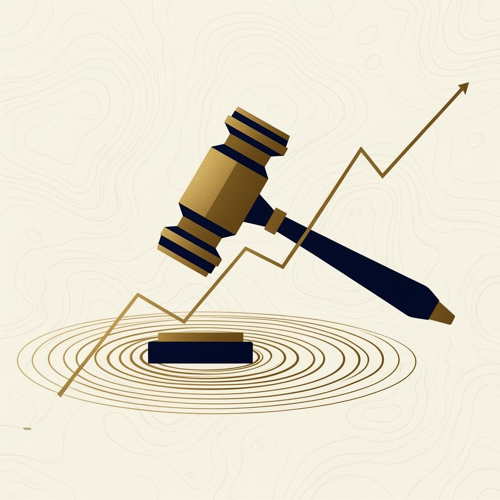 Auction Bidding — abstract editorial illustration